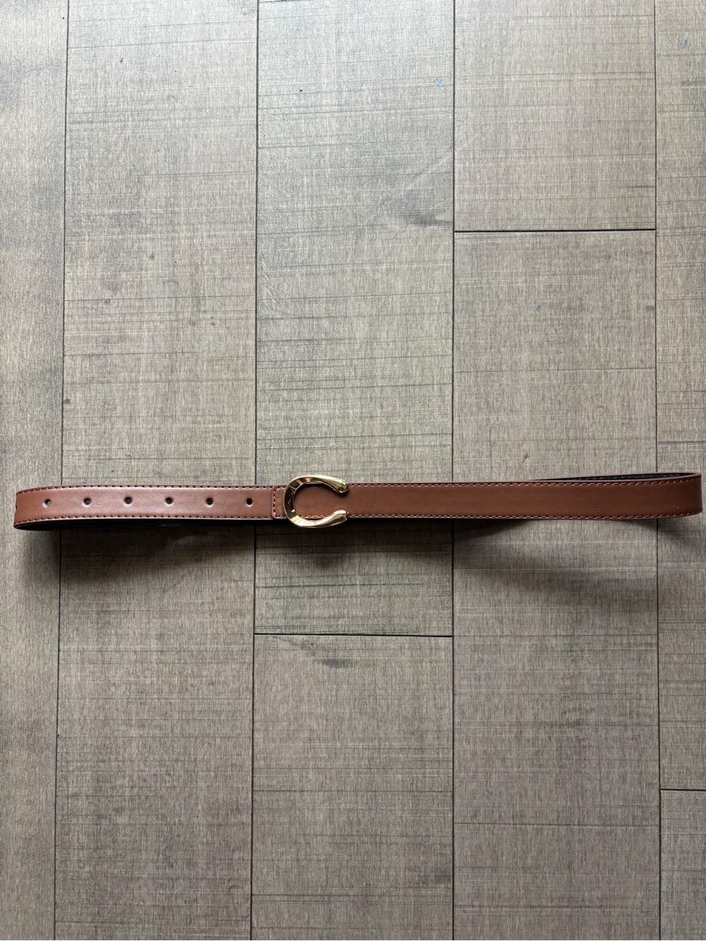 💎FREE💎With Purchase-Western Style Brown Faux Leather Belt with Gold Buckle